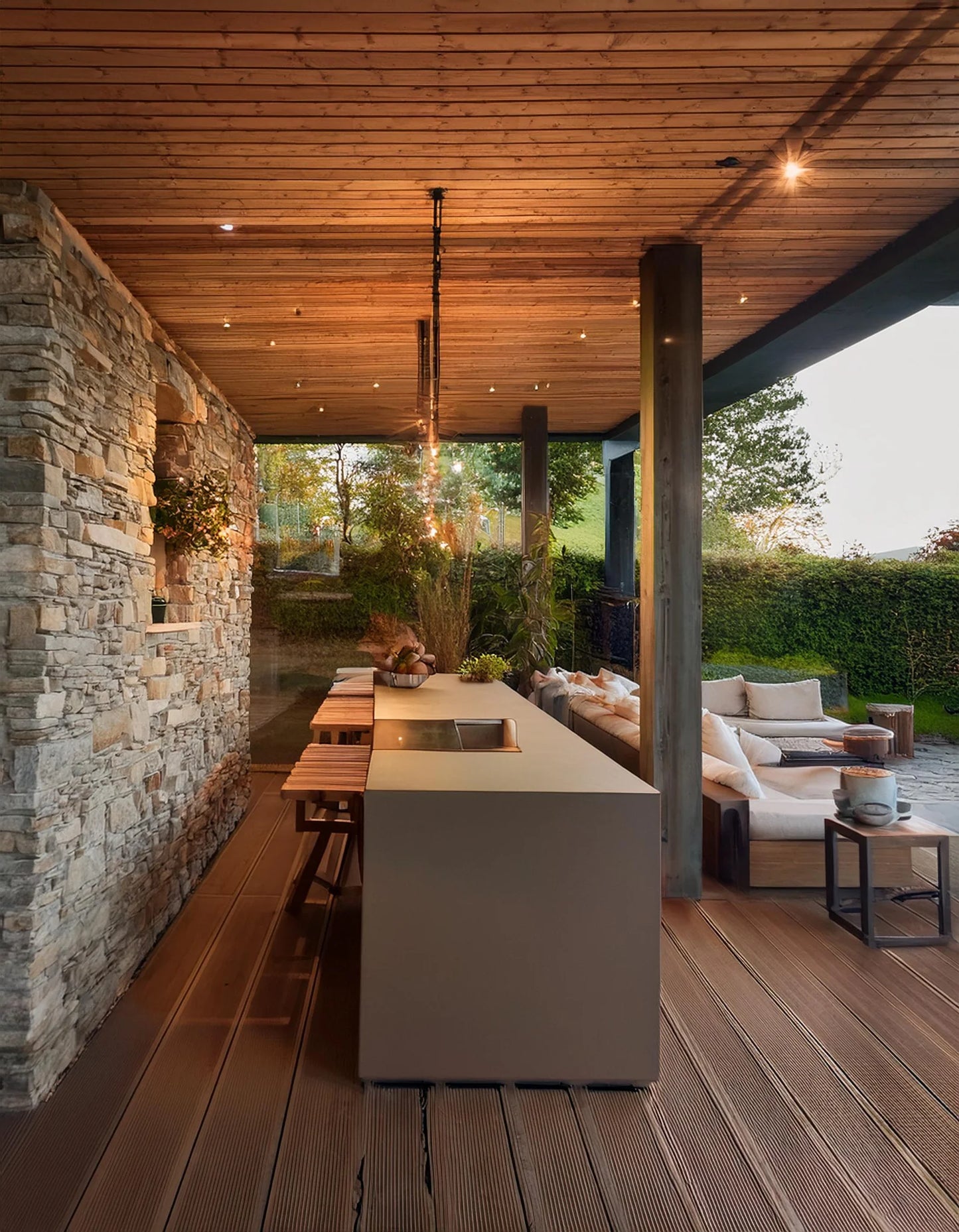 Medium Outdoor Kitchen Concrete Island in Grey