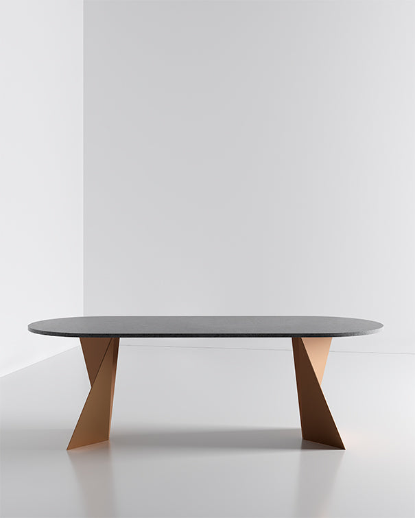 Oval 2024 concrete table