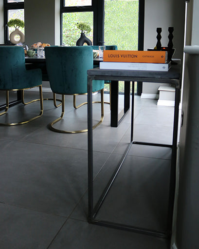 Medium Rectangular Concrete Console Table in Grey